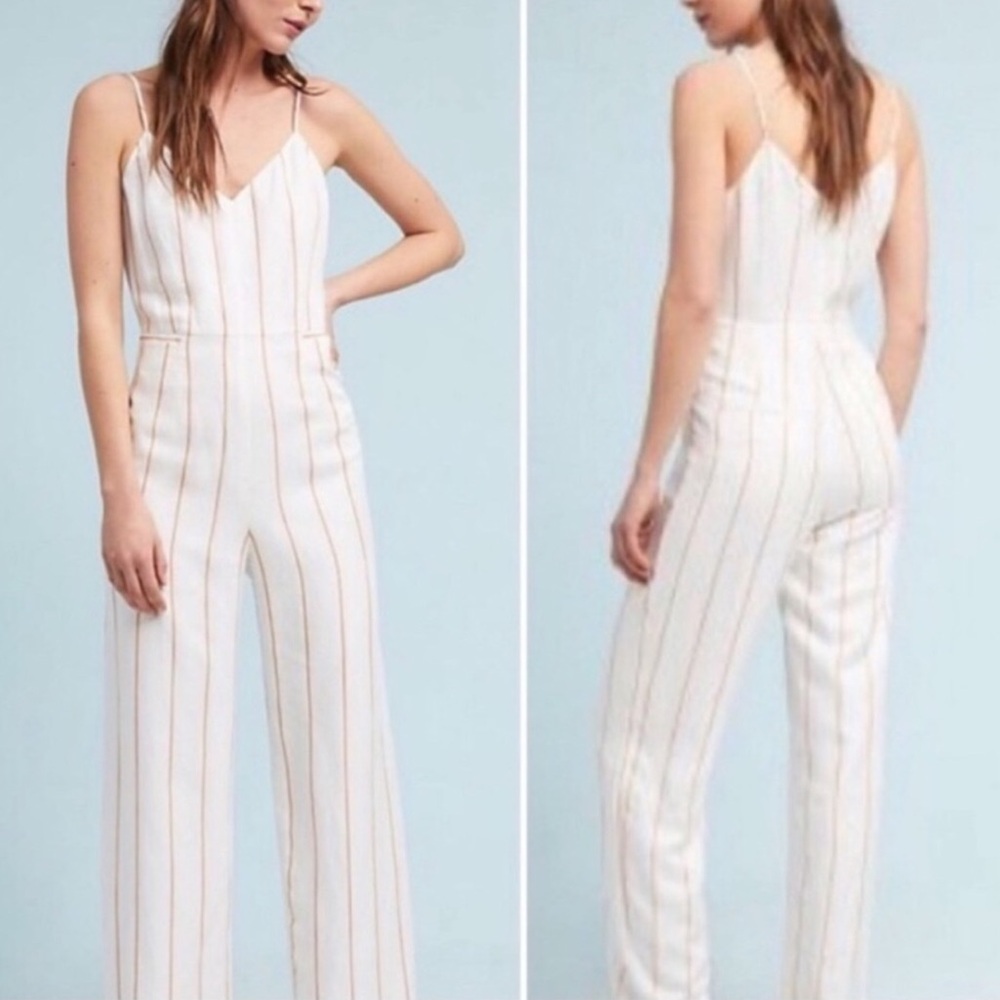 Anthropology The Essential Yarn Dyed Jumpsuit size 0